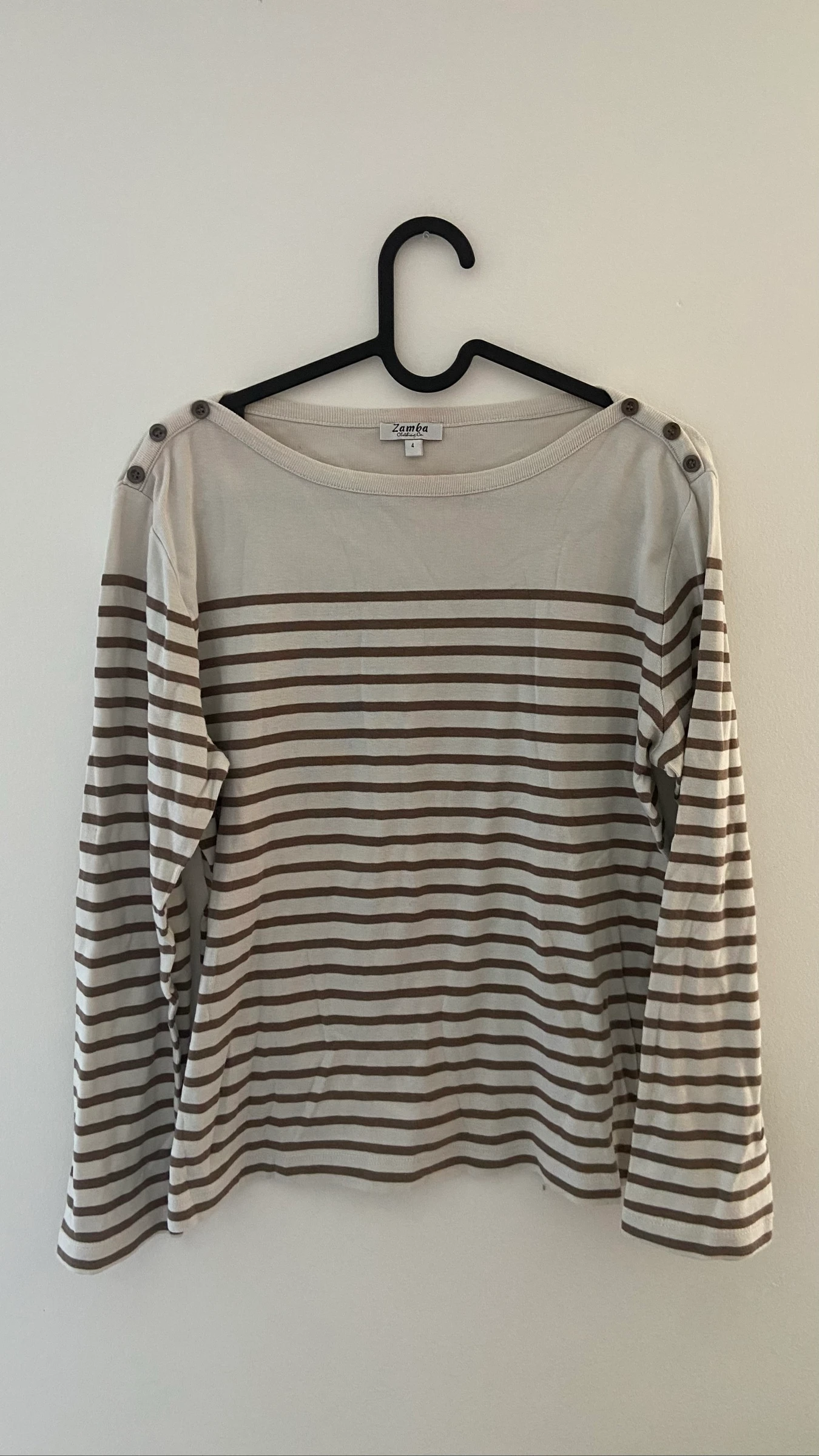 Blusa marinera blanca y marrón Talla L – photo 2